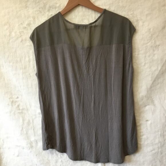 Current Affair Gray High Low Sheer Shoulder Top - Picture 7 of 12